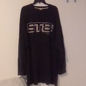 Men's Black Graphic Long Sleeve Shirt